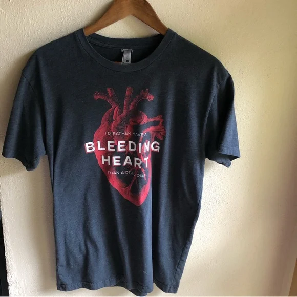 Next Level Apparel. Bleeding Heart Graphic Tshirt. Gray Shirt Size Medium - Picture 5 of 9